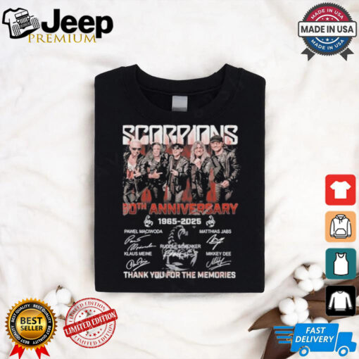 Scorpions Coming 60th Anniversary 1965 2025 Thank You For The Memories Signatures Shirt