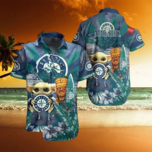 Seattle Mariners Mlb Baby Yoda Hawaiian Shirt Men Youth Mariners Aloha Shirt