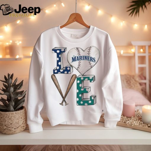 Seattle Mariners Tiny Turnip Toddler Baseball Love Sleeve Raglan T Shirt