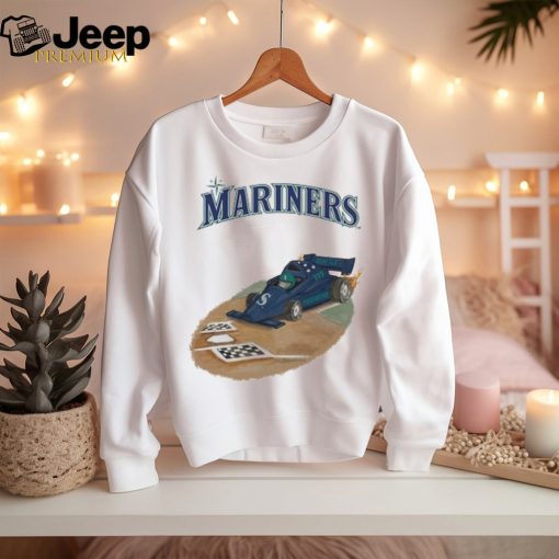 Seattle Mariners Tiny Turnip Toddler Race Car  Raglan T Shirt