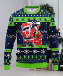 Seattle Seahawks Dabbing Santa Claus Ugly Christmas Sweater