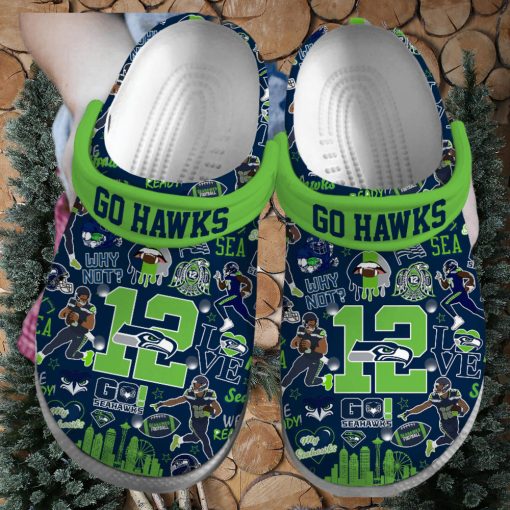 Seattle Seahawks NFL Sport Crocs Crocband Clogs Shoes Comfortable For Men Women and Kids – Footwearelite Exclusive