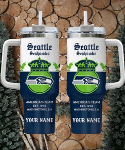 Seattle Seahawks Personalized NFL Corona Extra 40oz Stanley Tumbler