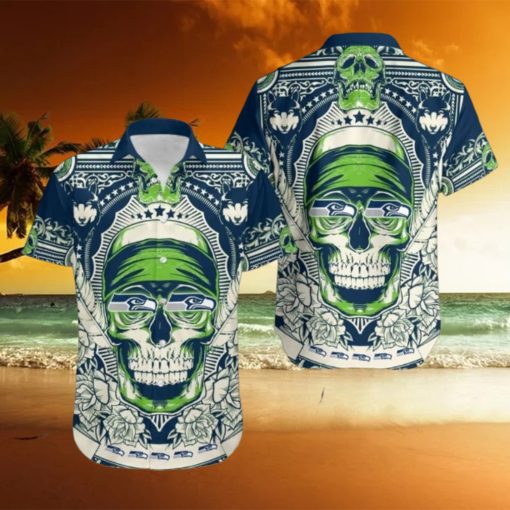 Seattle Seahawks Skull NFL Hawaiian Shirt