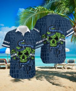 Seattle Seahawks Snake And Skull Hawaiian Shirt