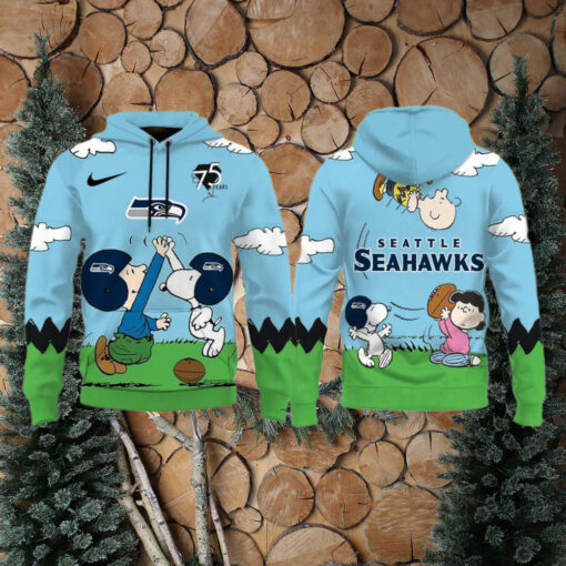 Seattle Seahawks X Snoopy Peanuts 75th Anniversary Hoodie
