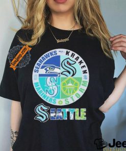 Seattle sports teams logo 2024 Seahawks kraken mariners and storm T shirt