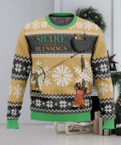 Share Your Blessings Robin Hood Disney 2024 Ugly Christmas Sweater Gift For Family