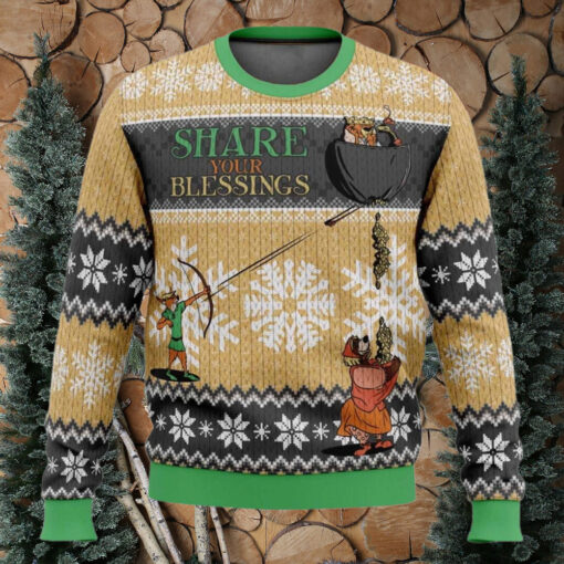 Share Your Blessings Robin Hood Ugly Christmas Sweater