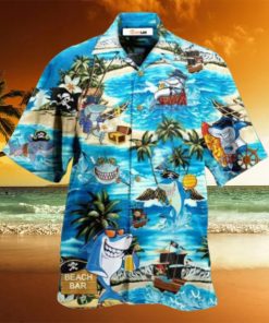 Shark Amazing Pirate Beach Bar Hawaiian Shirt
