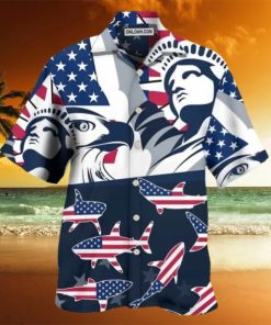 Shark America Independence Day Hawaiian Shirt