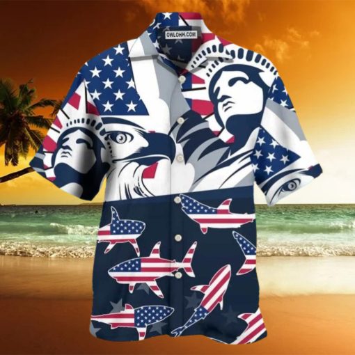 Shark America Independence Day Hawaiian Shirt