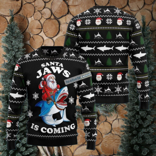 Shark Santa Jaws Is Coming Ugliest Ugly Christmas Sweater