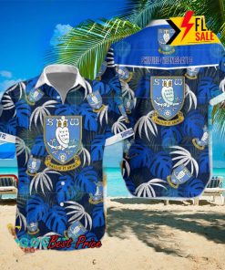 Sheffield Wednesday FC Big Logo Tropical Leaves Hawaiian Shirt And Shorts