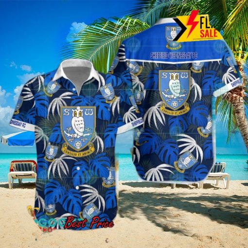 Sheffield Wednesday FC Big Logo Tropical Leaves Hawaiian Shirt And Shorts