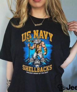 Shellback Us Navy Ancient Order Of The Deep Poseidon And Battle Ship T shirt