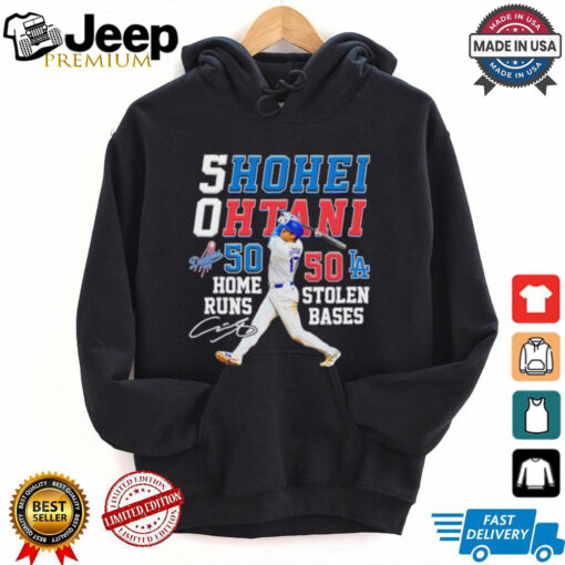 Shohei Ohtani 50 home runs 50 stolen bases signature shirt