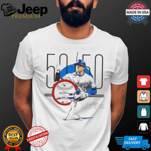 Shohei Ohtani star’s 50th home run ball from Los Angeles Dodgers MLB sets another record t shirt