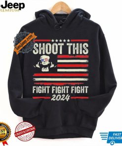 Shoot This Fight Fight Fight Trump 2024 American Flag Vintage Shirt