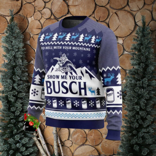 Show Me Your Busch For Beer Lovers Holiday Gift Ugly Sweater