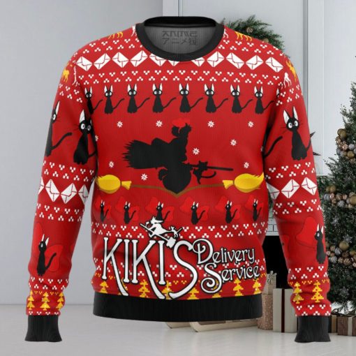 Silhouette Kiki’s Delivery Service Ugly Christmas Sweater