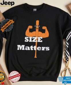 Size matters muscle baseball shirt