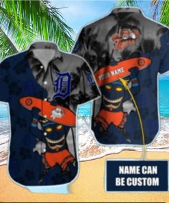 Skater Tiki Detroit Tigers Tropical Hawaiian Shirt