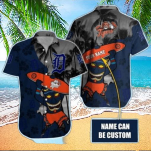 Skater Tiki Detroit Tigers Tropical Hawaiian Shirt