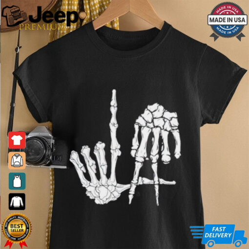 Skeleton Bone Hands Los Angeles Dodgers baseball MLB Halloween shirt