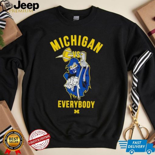 Skeleton Michigan vs everybody shirt