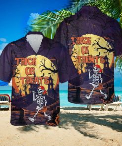 Skeleton Player Baseball Halloween Hawaiian Shirt Beach Shirt For Men Women