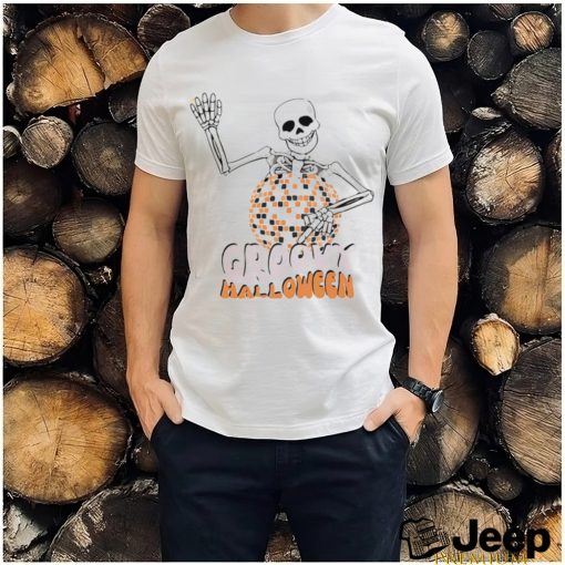 Skeleton disco ball groovy Halloween shirt