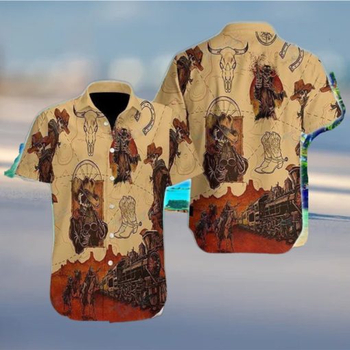 Skull Cowboy All Over Printed Hawaiian Shirt Best Gift