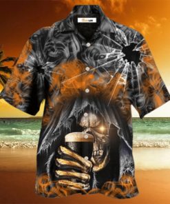 Skull Dark Drinking Smoke Lighting Hawaiian Shirt