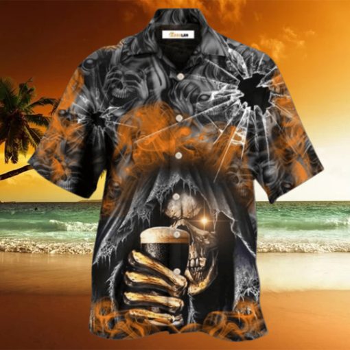 Skull Dark Drinking Smoke Lighting Hawaiian Shirt