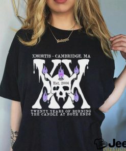 Skull XX xmortis cambridge MA twenty years of burning the candle at both ends est 2004 shirt