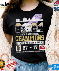 Skyline 2024 Boca Raton Bowl Champions James Madison Dukes score shirt