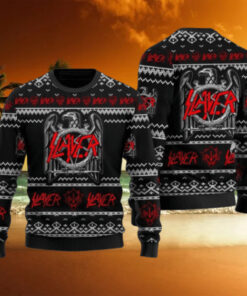 Slayer Band Eagle Logo Signature Christmas Ugly Sweater