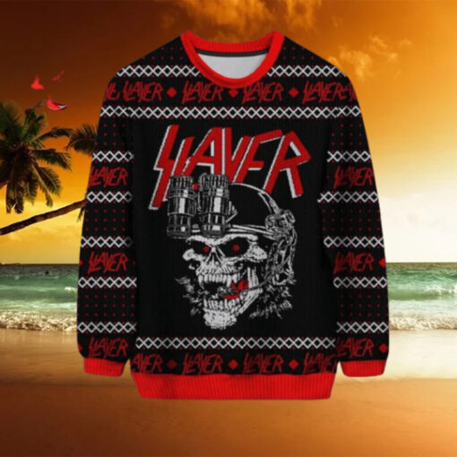 Slayer Reign In Blood For The Holiday Skull Knitted Ugly Sweater