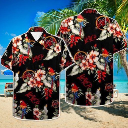 Slayer Rock With Parrot 2024 Summer Trending Hawaiian Shirt