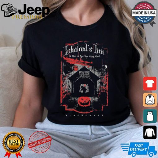 Sleepy Hollow Ichabod’s Inn A Place To Rest Your Weary Head Blackcraft Halloween T shirt