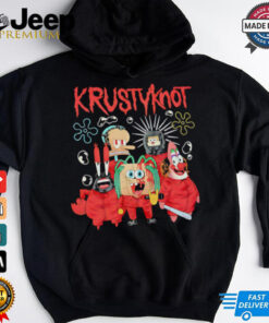 Slipknot Krustyknot shirt featuring a bold mashup design of Slipknot’s iconic imagery with a playful twist, blending their edgy style with a humorous and unique graphic.