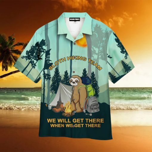 Sloth Hiking Team Camping Aloha Hawaiian Shirts For Men And Women