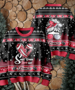 Smart Woman Loves Her Atlanta Falcons Christmas Holiday Sweater1