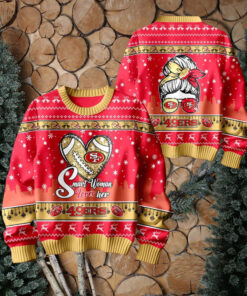 Smart Woman Loves Her San Francisco 49ers Christmas Holiday Sweater1