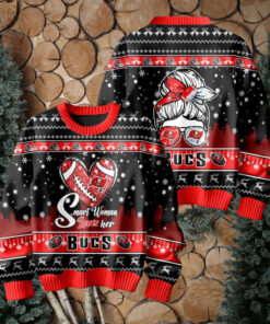 Smart Woman Loves Her Tampa Bay Buccaneers Christmas Holiday Sweater1