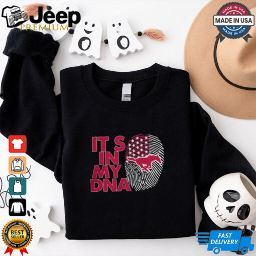 Smu Mustangs It’s In My Dna Fingerprint 2024 Black shirt