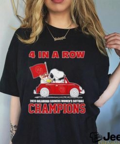 Snoopy 4 in a row 2024 Oklahoma Sooners women’s softball Champions shirt