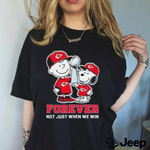 Snoopy And Charlie Brown Kansas City Chiefs Super Bowl Forever Not Just When We Win Shirt