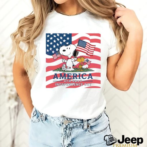 Snoopy And Woodstock America 4th Of July 2024 USA Flag Shirt